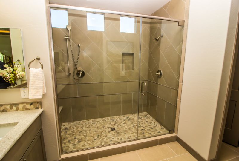 Contemporary Shower with Clear Glass